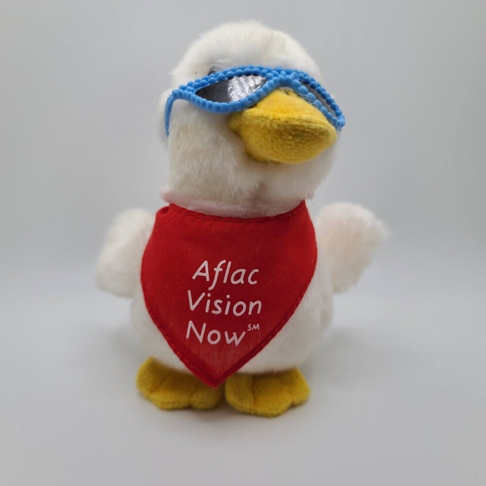 Talking Aflac Duck Plush Stuffed Animal Toy Vision Now With Sunglasses 6" Works